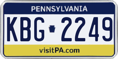 PA license plate KBG2249