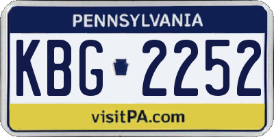 PA license plate KBG2252