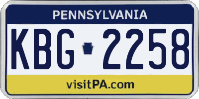 PA license plate KBG2258