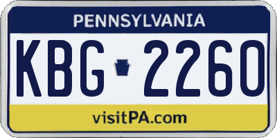 PA license plate KBG2260