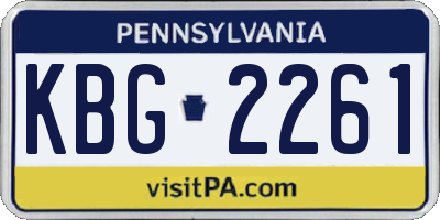 PA license plate KBG2261