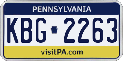 PA license plate KBG2263