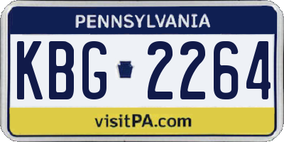 PA license plate KBG2264