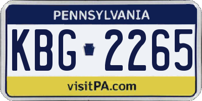 PA license plate KBG2265