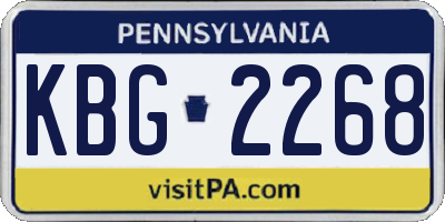 PA license plate KBG2268