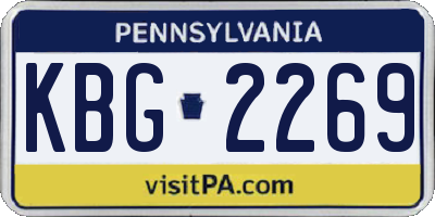 PA license plate KBG2269