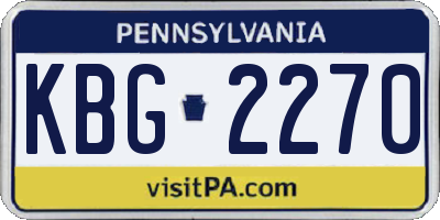 PA license plate KBG2270