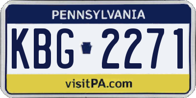 PA license plate KBG2271