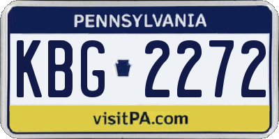 PA license plate KBG2272