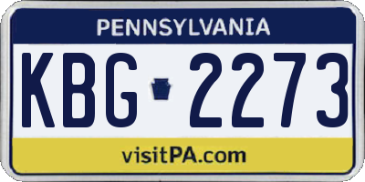 PA license plate KBG2273