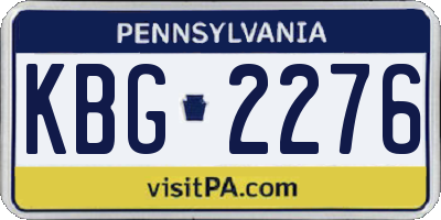 PA license plate KBG2276
