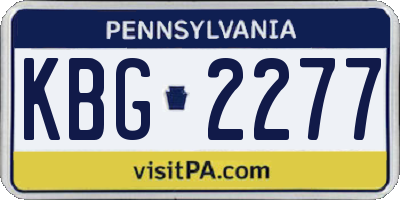 PA license plate KBG2277