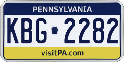PA license plate KBG2282