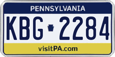 PA license plate KBG2284