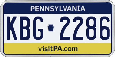 PA license plate KBG2286