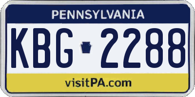 PA license plate KBG2288