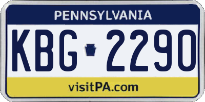 PA license plate KBG2290
