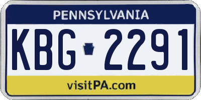 PA license plate KBG2291
