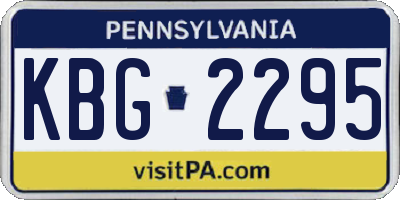 PA license plate KBG2295