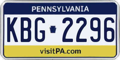 PA license plate KBG2296