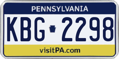 PA license plate KBG2298