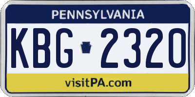 PA license plate KBG2320