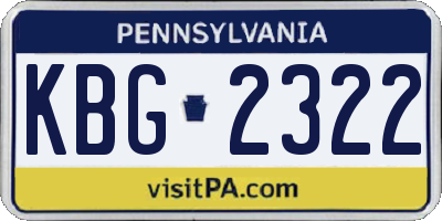 PA license plate KBG2322