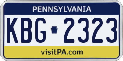 PA license plate KBG2323