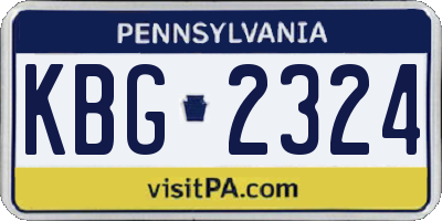 PA license plate KBG2324