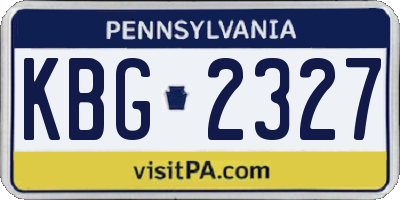 PA license plate KBG2327