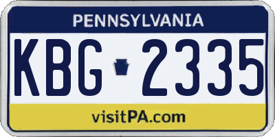 PA license plate KBG2335