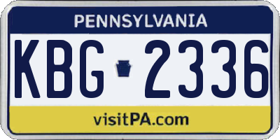 PA license plate KBG2336