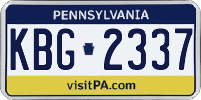 PA license plate KBG2337