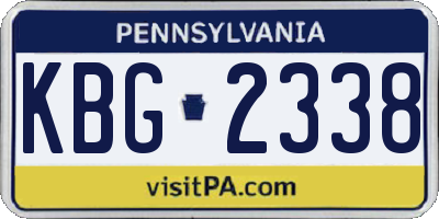 PA license plate KBG2338