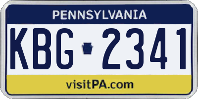 PA license plate KBG2341