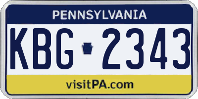 PA license plate KBG2343