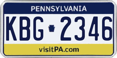 PA license plate KBG2346