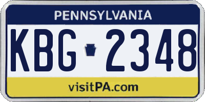 PA license plate KBG2348