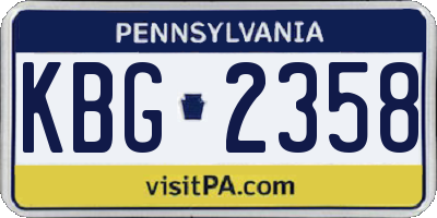 PA license plate KBG2358