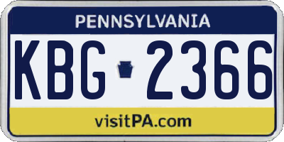 PA license plate KBG2366