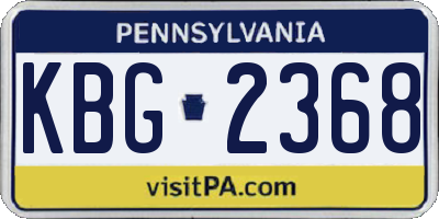 PA license plate KBG2368