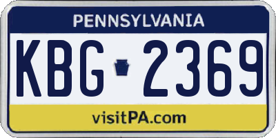PA license plate KBG2369