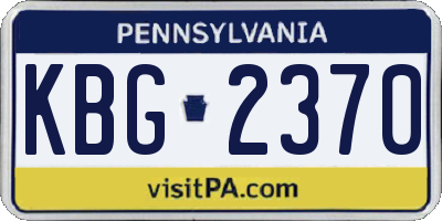 PA license plate KBG2370