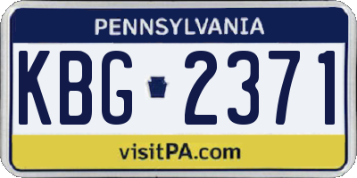 PA license plate KBG2371