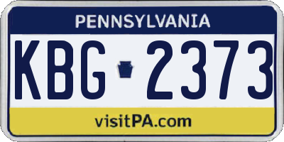 PA license plate KBG2373