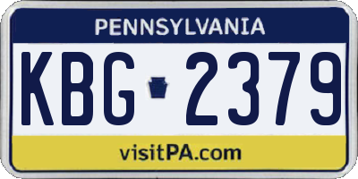 PA license plate KBG2379