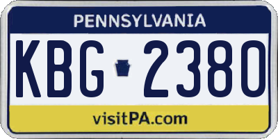 PA license plate KBG2380