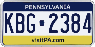 PA license plate KBG2384