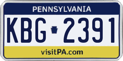 PA license plate KBG2391