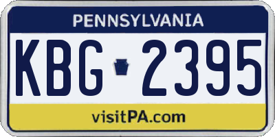 PA license plate KBG2395